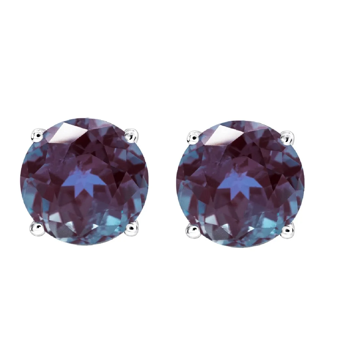 Sterling Silver Round Shape 1.35Ct Color Changing Alexandrite Stud Earrings sold by Zulily product image thumbnail 2