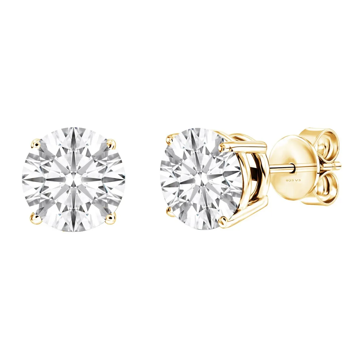 1.5CT Lab Grown Diamond 18K Gold Plated Sterling Silver Stud Earrings sold by Zulily