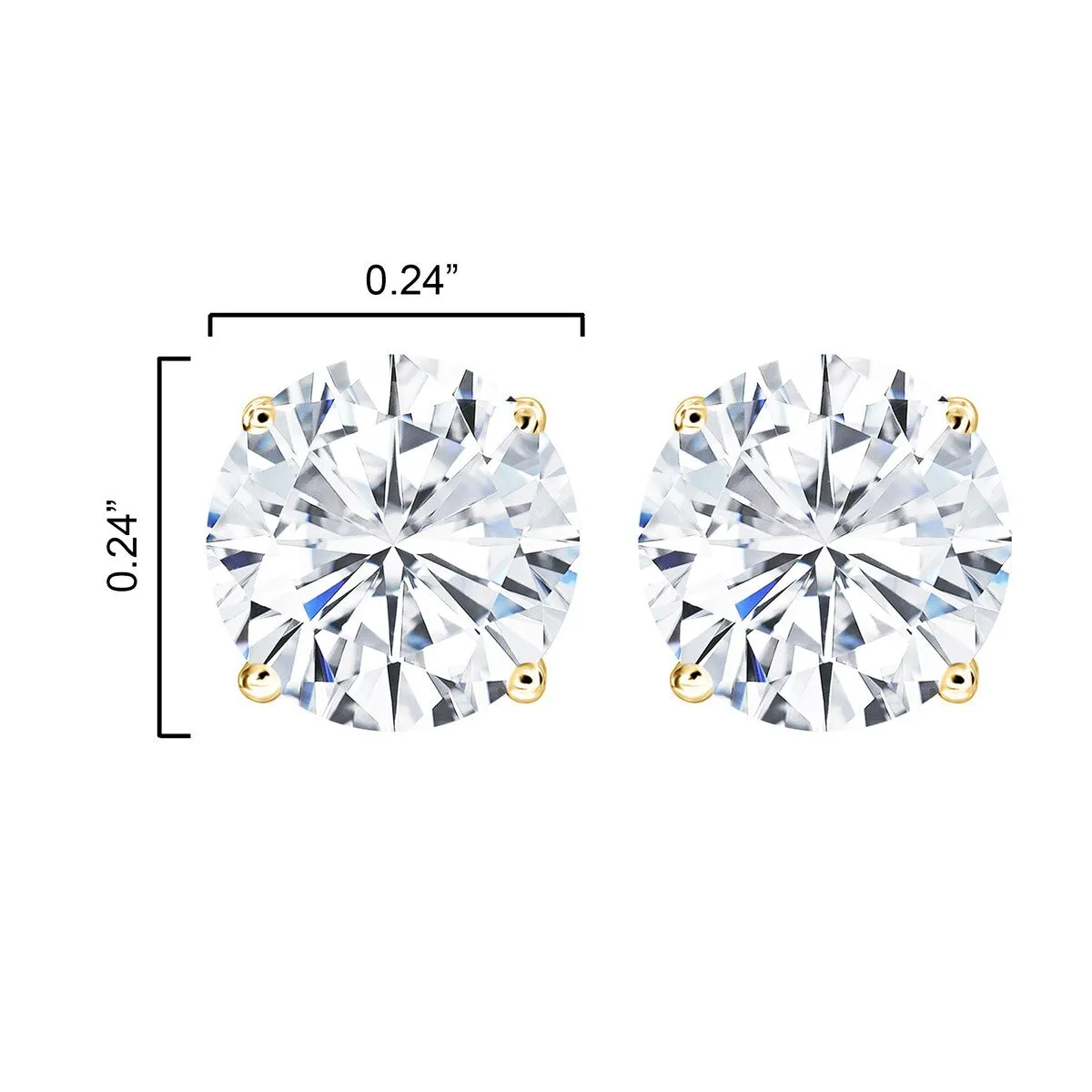 1.5CT Lab Grown Diamond 18K Gold Plated Sterling Silver Stud Earrings sold by Zulily product image thumbnail 3
