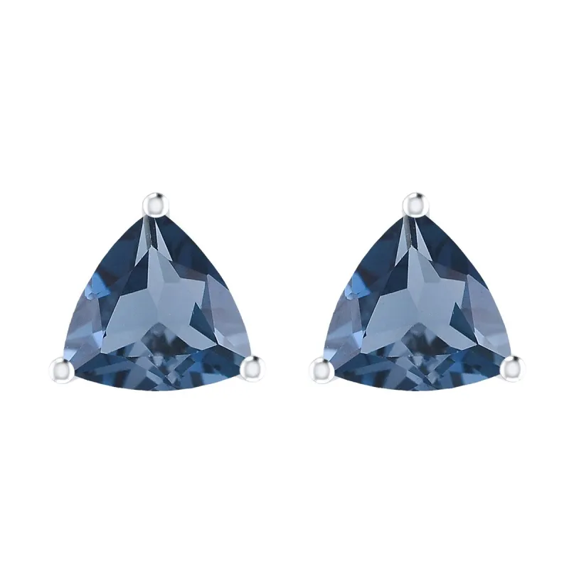 Trillion Shape 4.00Ct Natural London Blue Topaz Sterling Silver Stud Earrings sold by Zulily