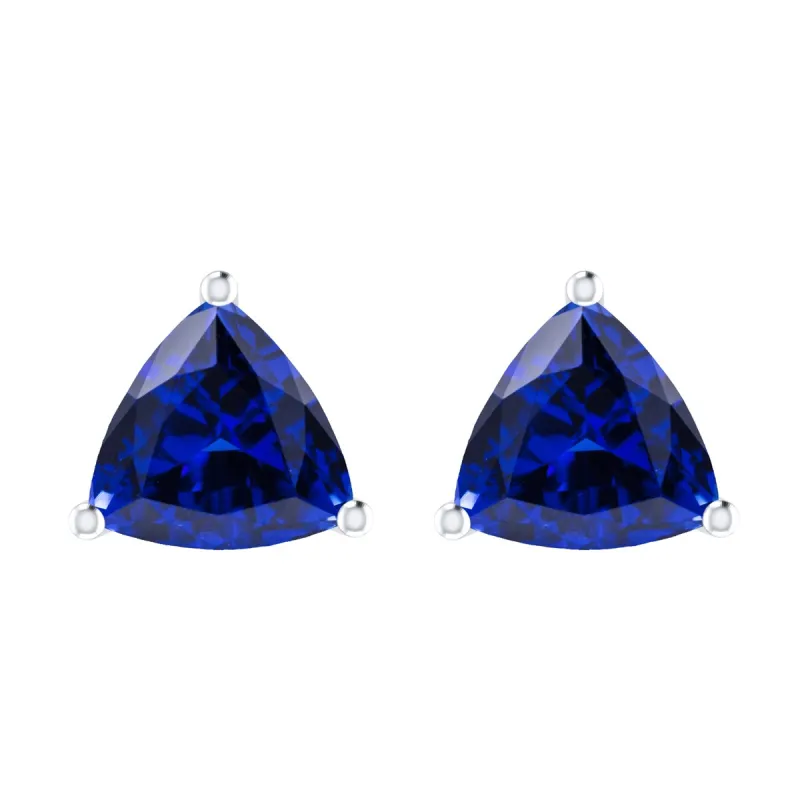 3.00Ct Blue Sapphire Sterling Silver Women Stud Earrings sold by Zulily