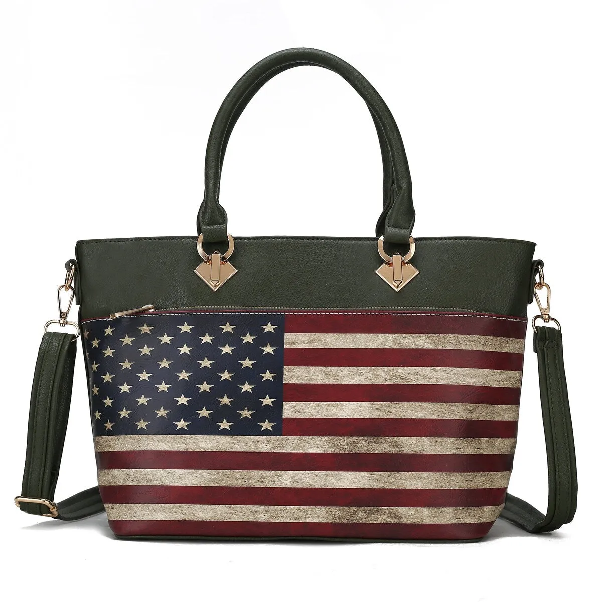 Lilian Printed Flag Tote Bag - 14"W x 18"L x 7"H sold by Zulily product image thumbnail 5
