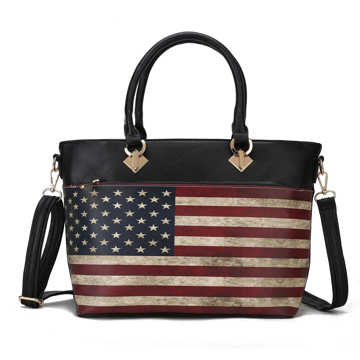 Lilian Printed Flag Tote Bag - 14"W x 18"L x 7"H sold by Zulily product image thumbnail 2