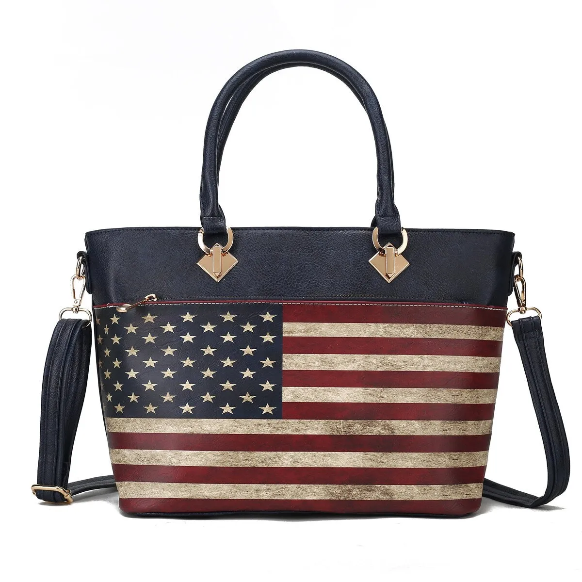 Lilian Printed Flag Tote Bag - 14"W x 18"L x 7"H sold by Zulily product image thumbnail 4