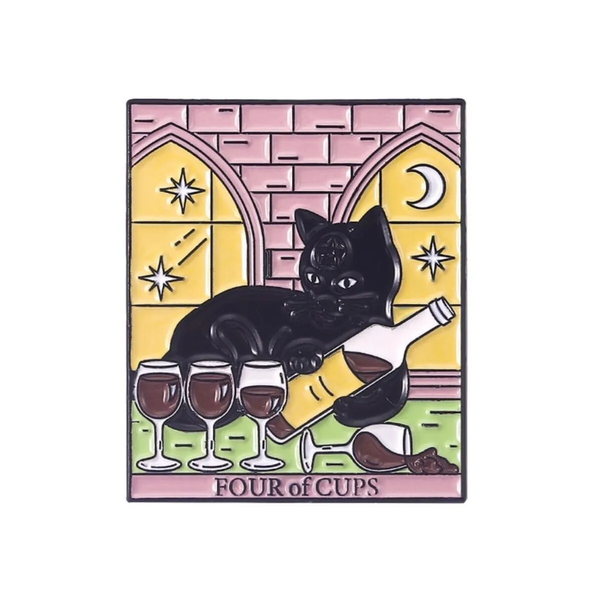 Don't AsK Four Of Cups' Black Cat Rectangular Brooch sold by Zulily