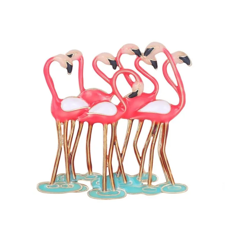 Don't AsK Flock Of Pink Flamingos Brooch sold by Zulily