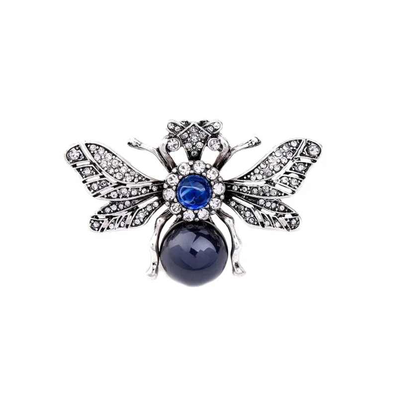 Don't AsK Timeless Silvertone & Blue Crystal Bee Brooch sold by Zulily