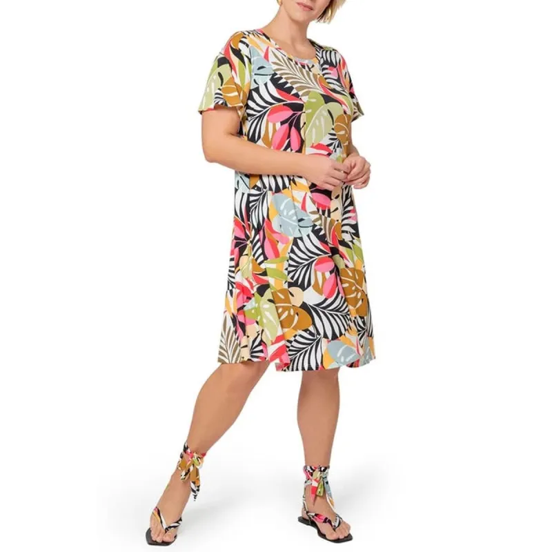 Leota Maci Print Dress In Ppbm Paradise Pop Black Multi sold by Zulily