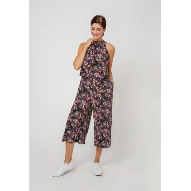 Leota Women's Skyler Cropped In Confetti Floral Jumpsuit Purple sold by Zulily product image thumbnail 3