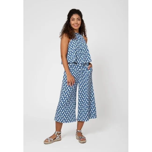 Leota Women's Skyler Wide Leg Cropped Jumpsuit Blue sold by Zulily product image thumbnail 3