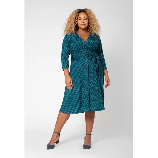 Leota Women's Perfect Wrap Dress (Curve) Blue sold by Zulily product image thumbnail 3
