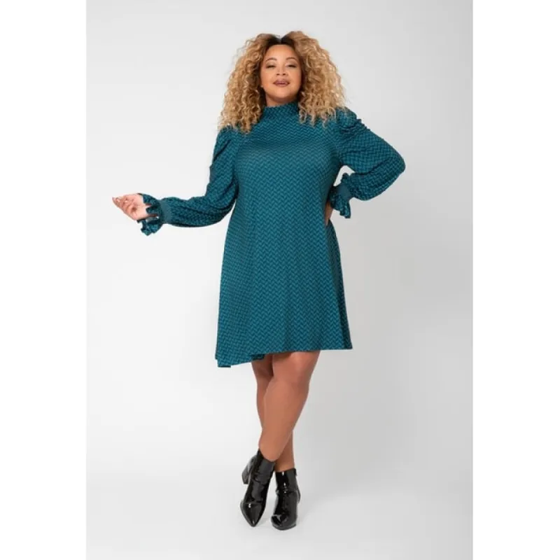 Leota Women's Bianca Puff Sleeve Flowy Dress (Curve) Green sold by Zulily