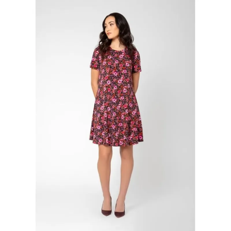 Leota Women's Maci Short Sleeve Jersey Dress Purple Size Medium sold by Zulily