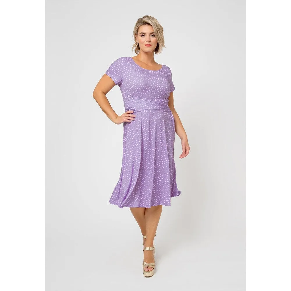 Leota Women's Brittany Print Fit & Flare Jersey Midi Dress Purple sold by Zulily