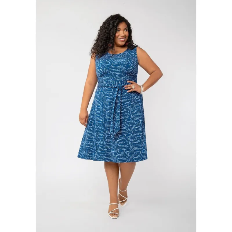 Leota Women's Sleeveless Brittany Fit And Flare Dress Blue Size 3X sold by Zulily