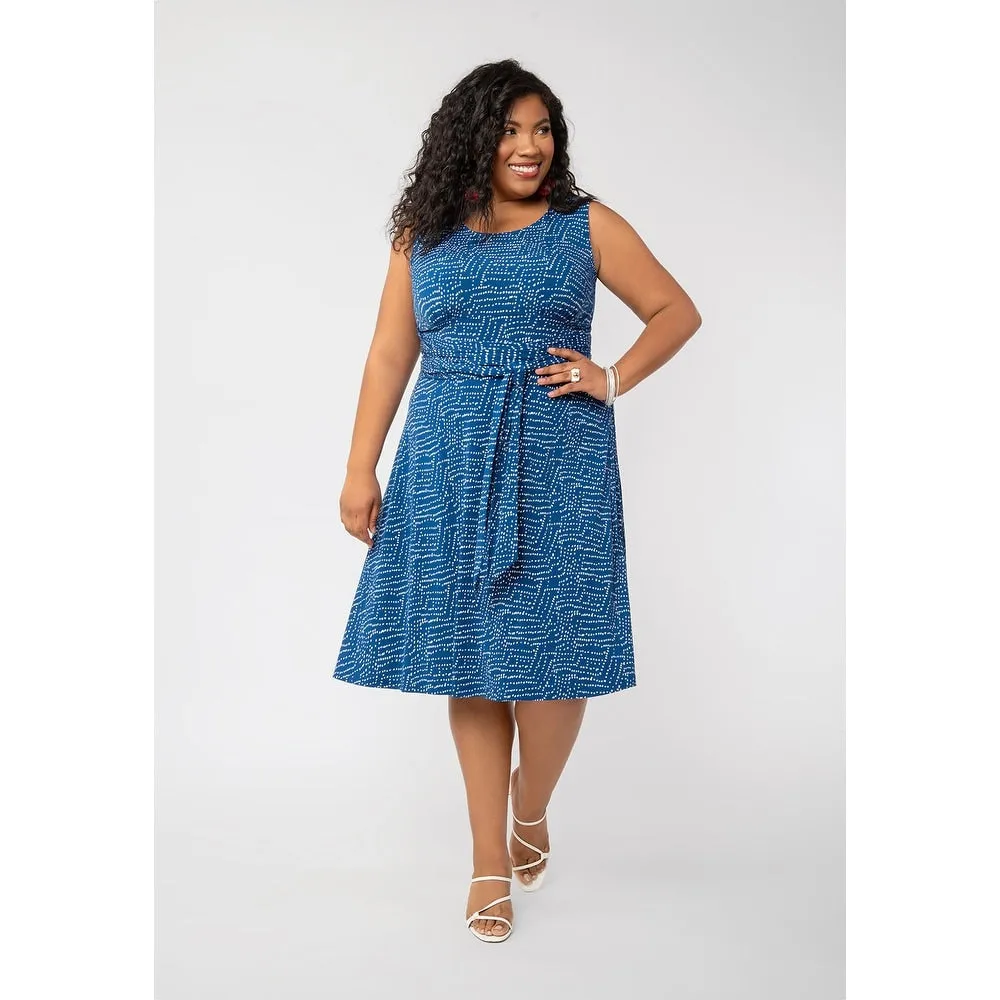 Leota Women's Sleeveless Brittany Fit And Flare Dress Blue Size 3X sold by Zulily