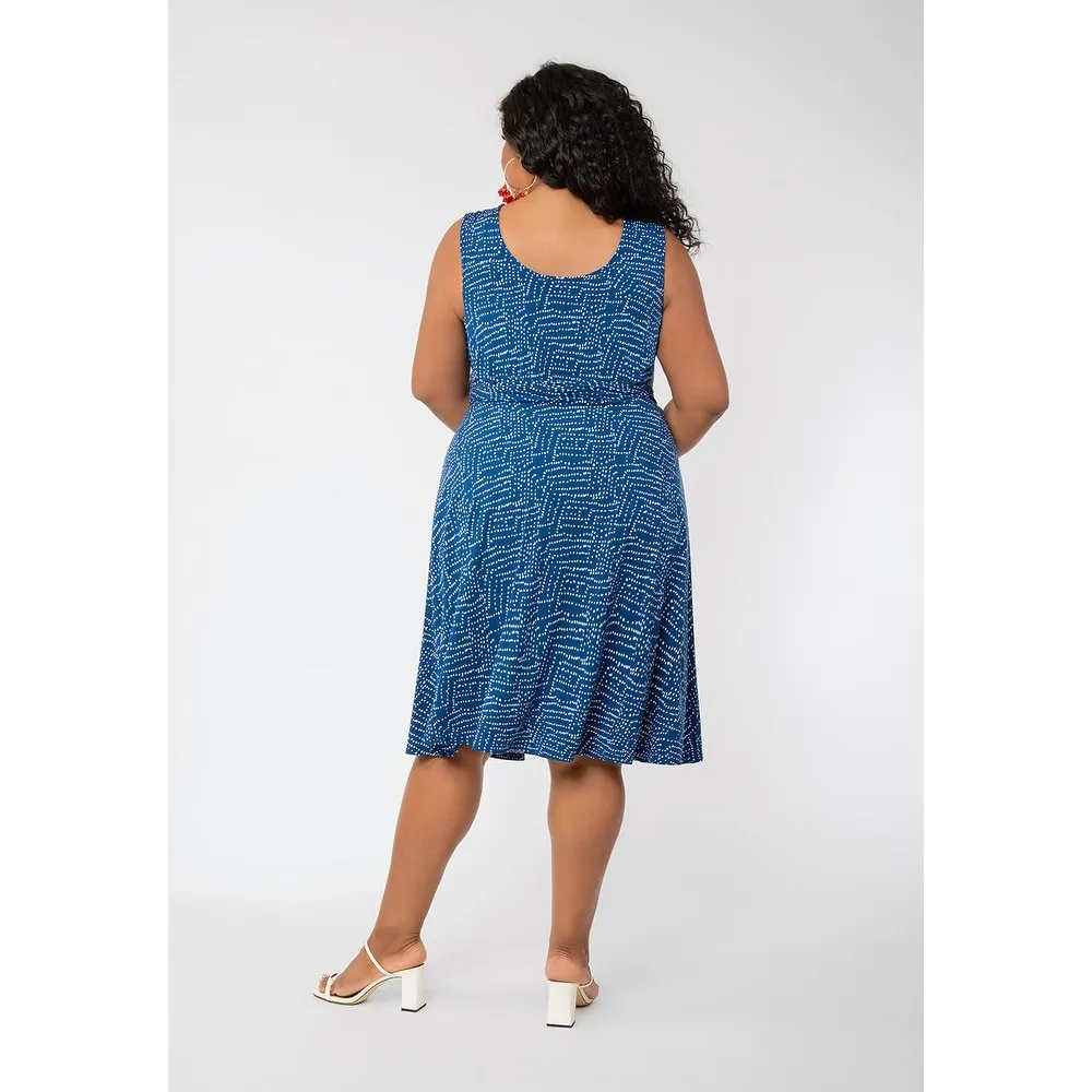 Leota Women's Sleeveless Brittany Fit And Flare Dress Blue Size 3X sold by Zulily product image thumbnail 3