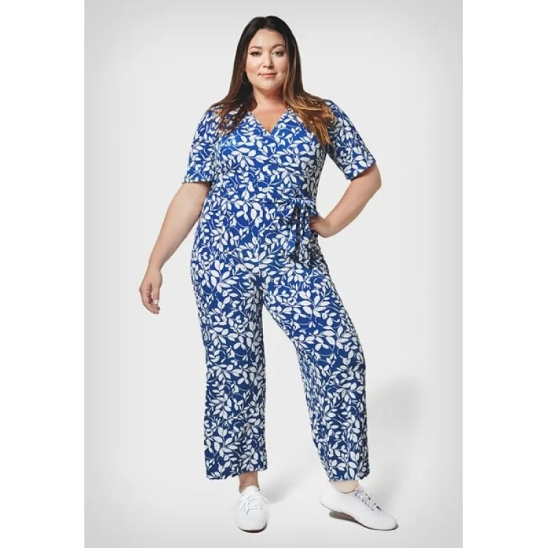 Leota Women's Kayla In Two Tone Floral Jumpsuit Blue sold by Zulily