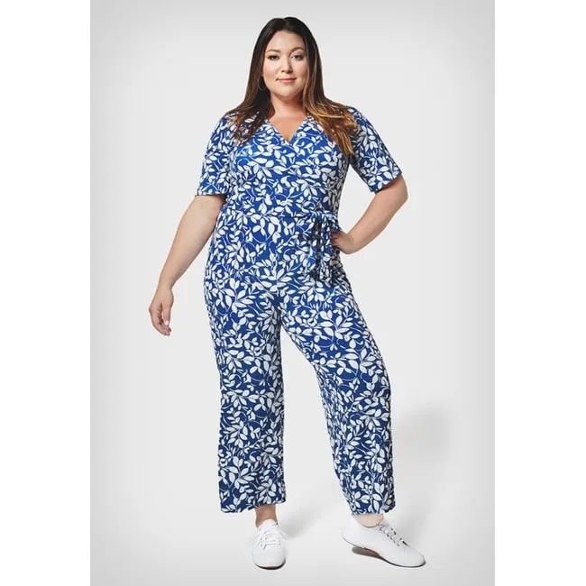 Leota Women's Kayla In Two Tone Floral Jumpsuit Blue sold by Zulily