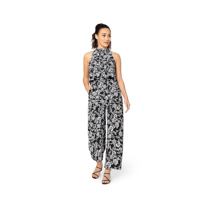 Leota Women's Skyler Ankle Length Jumpsuit Black Size Large sold by Zulily