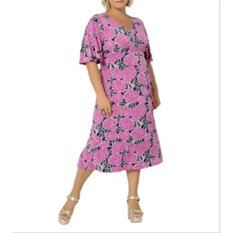 Leota Women's Zoe Midi Dress Purple Size 2X sold by Zulily