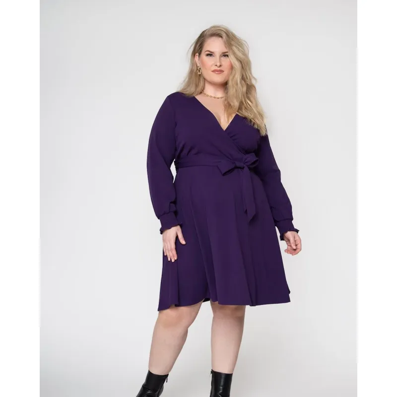 Leota Women's Perfect Wrap Blouson Sleeve Dress Purple Size 2X sold by Zulily
