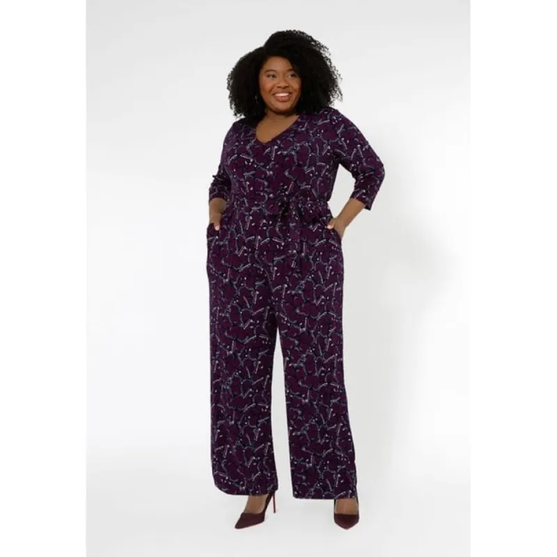 Leota Women's Leia V-Neck Jumpsuit (Curve) Purple Size 2X sold by Zulily