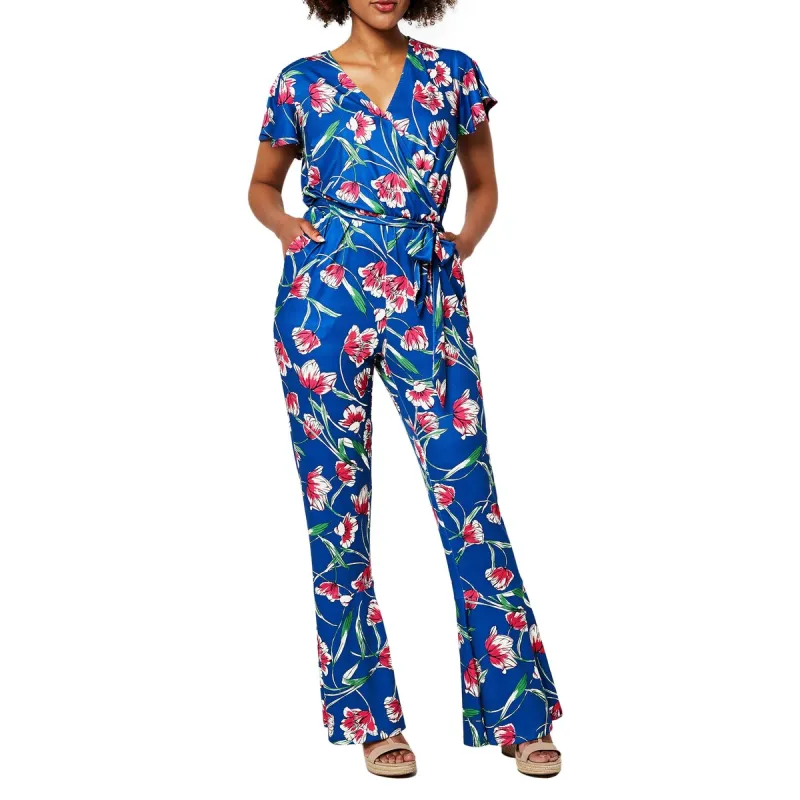 Leota Women's Gabriella Tie Waist Jumpsuit Blue Size Small sold by Zulily