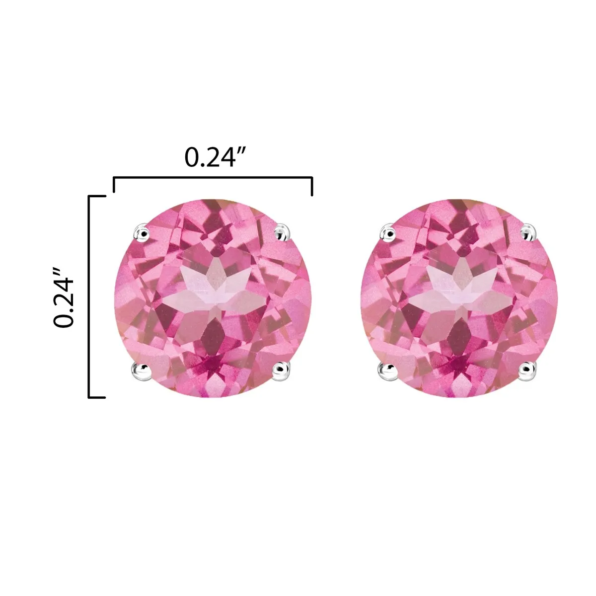 Set of 3 Sterling Silver Stud Earrings - Pink Topaz, Fire Topaz and White Topaz sold by Zulily product image thumbnail 4