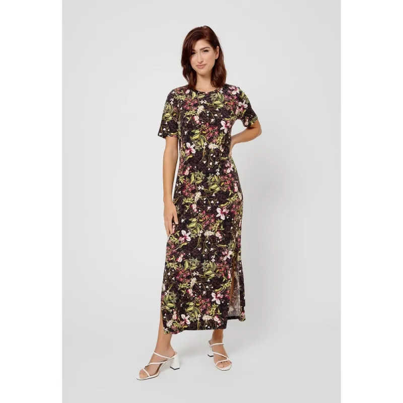 Leota Women's Eva Floral Maxi Dress Brown Size Small sold by Zulily