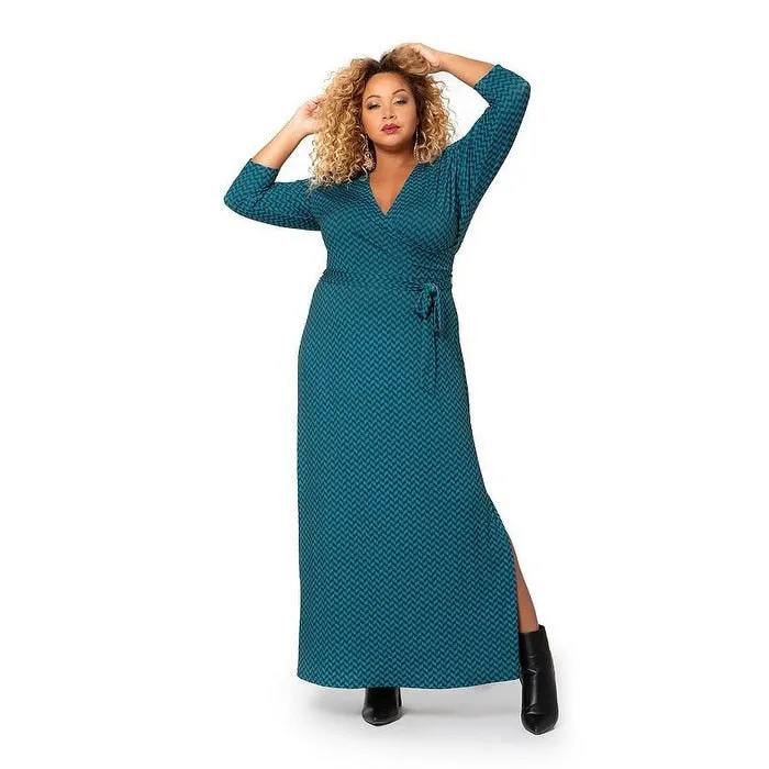 Leota Women's Perfect Wrap Maxi Dress Green Size 3X sold by Zulily