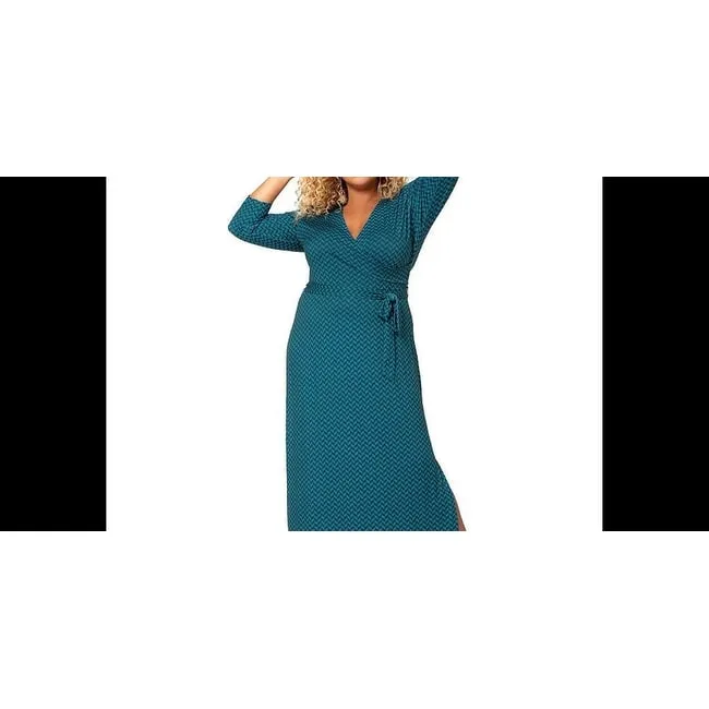 Leota Women's Perfect Wrap Maxi Dress Green Size 3X sold by Zulily product image thumbnail 2