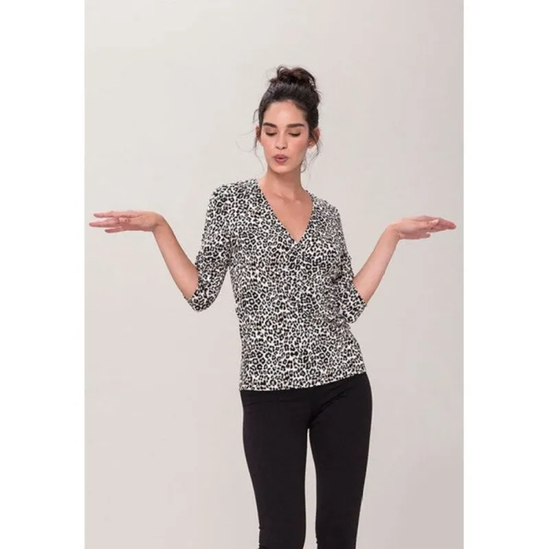 Leota Women's Rouched Wrap Top Brown sold by Zulily