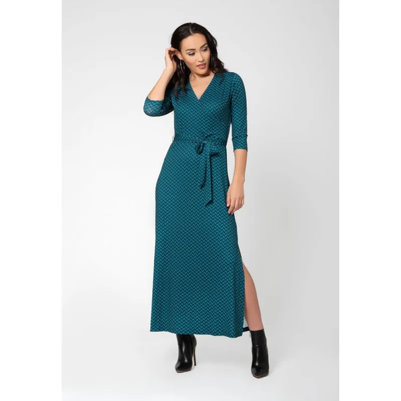 Leota Women's Perfect Wrap Maxi Dress Blue Size M sold by Zulily