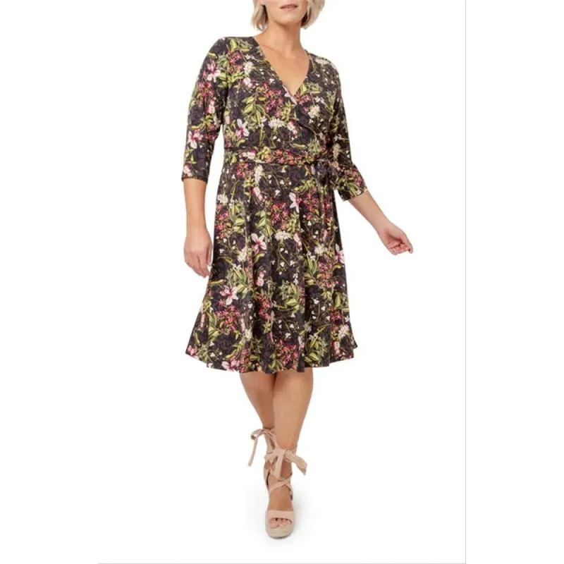 Leota Women's Perfect Faux Wrap Dress Brown Size 3X sold by Zulily