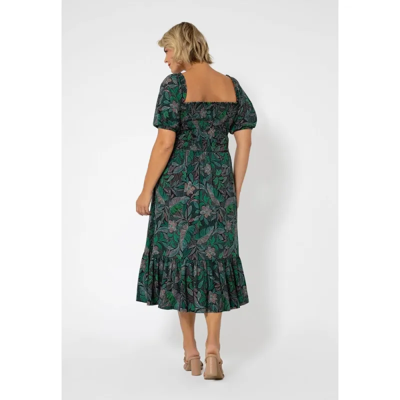 Leota Women's Kelly Ruffle Hem Dress Green sold by Zulily