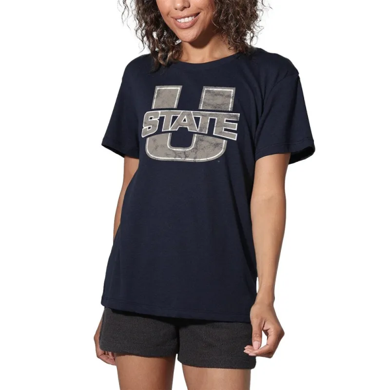 Utah State University Distressed Primary Logo Women's Loose T Shirt sold by Zulily