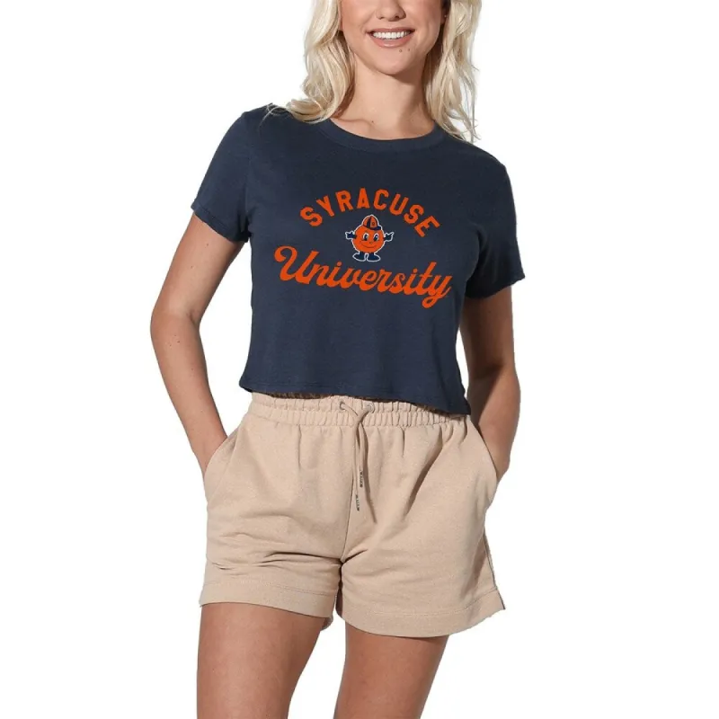 Syracuse University Classic Script Women's Short Sleeve Crop Top sold by Zulily