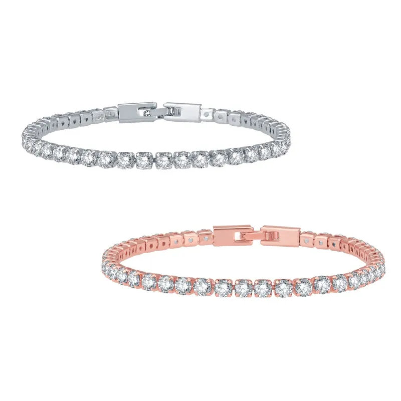 Set of Two Tennis Bracelet with Cubic Zirconia sold by Zulily