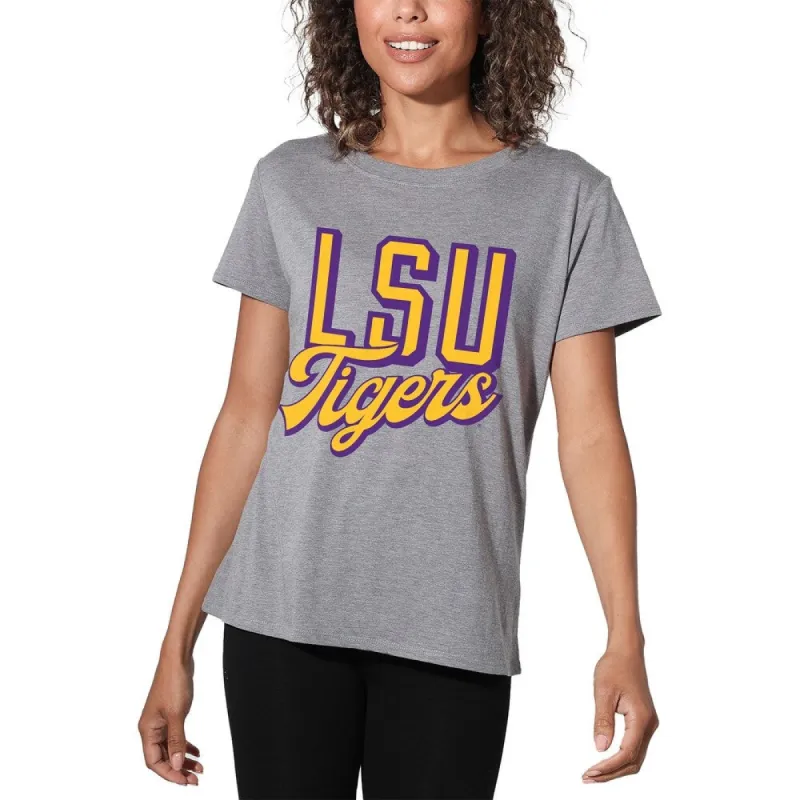 Louisiana State University Classic Script Loose Women's Tri-Blend Short Sleeve T-Shirt sold by Zulily