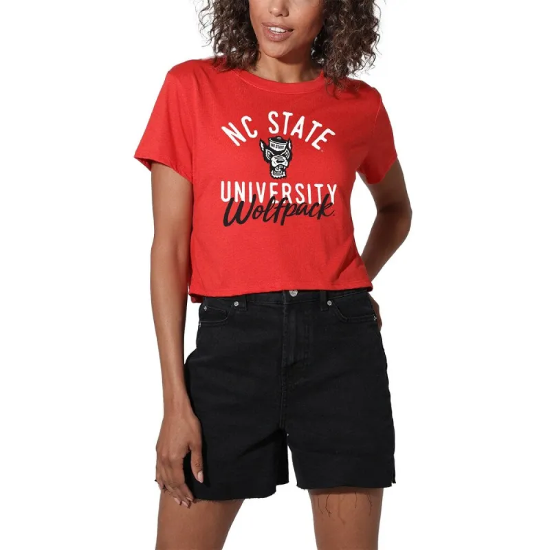 North Carolina State University Classic Script Women's Short Sleeve Crop Top sold by Zulily