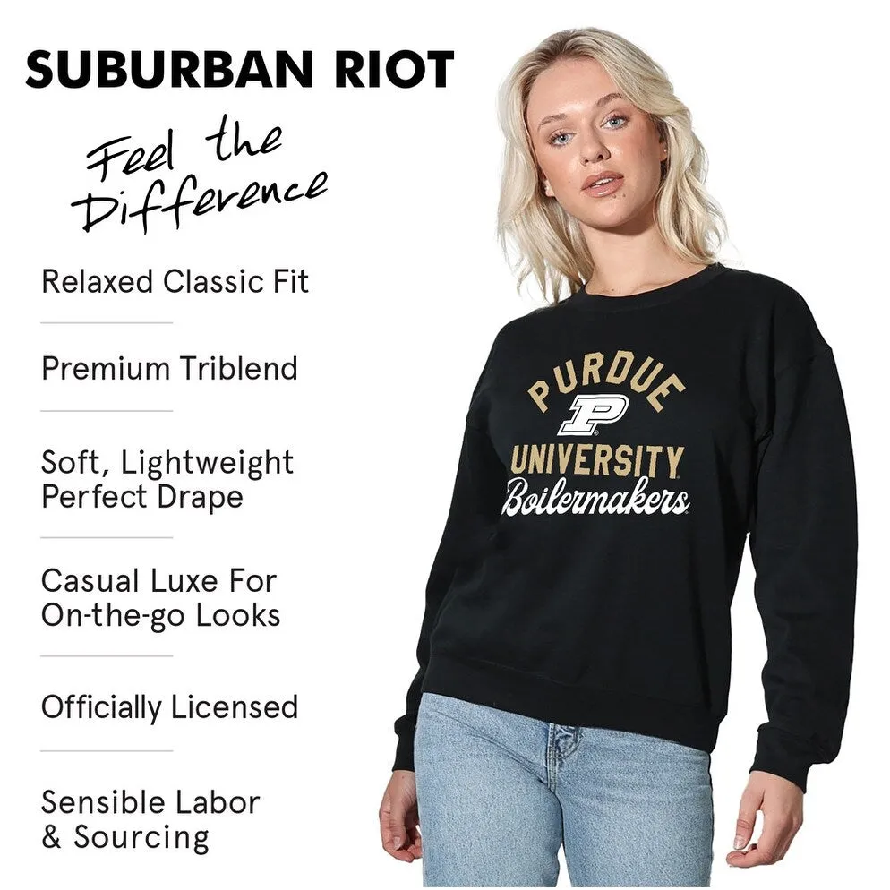 Purdue University Classic Script Willow Women's Long Sleeve Fleece Sweatshirt sold by Zulily product image thumbnail 4