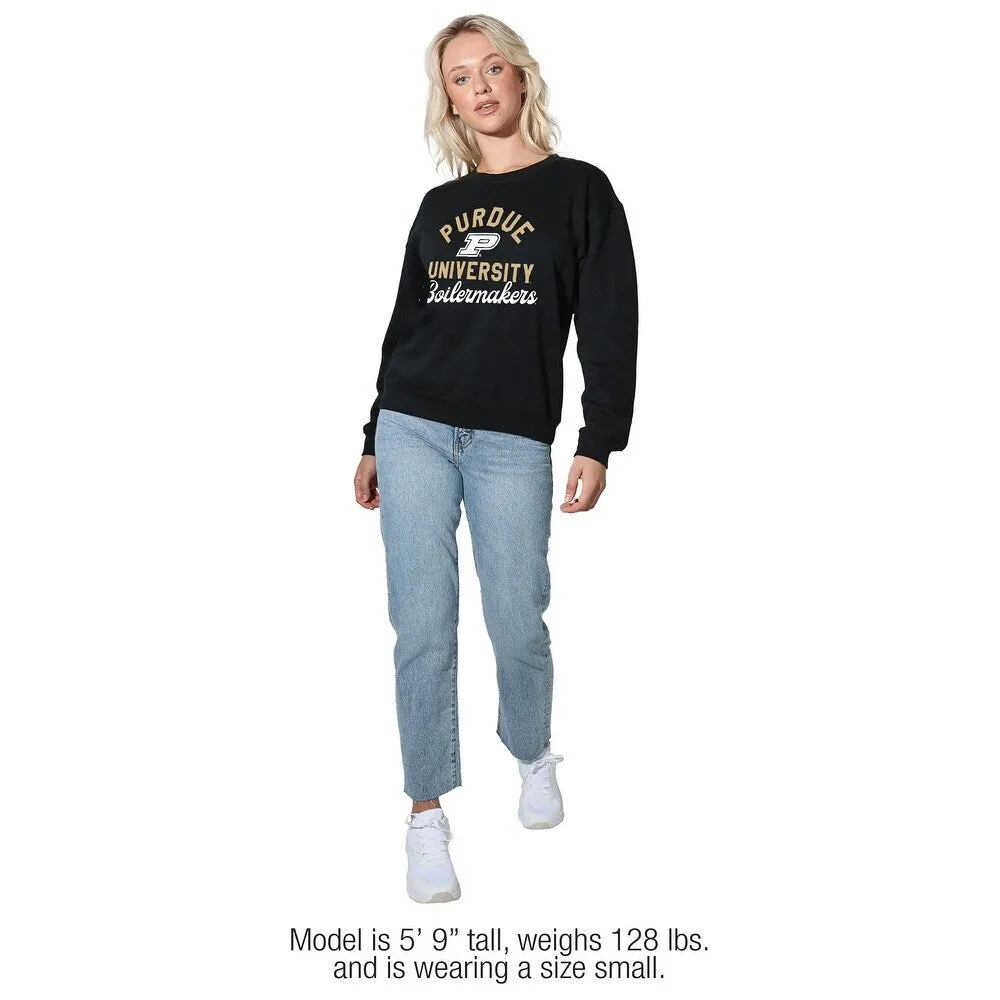 Purdue University Classic Script Willow Women's Long Sleeve Fleece Sweatshirt sold by Zulily product image thumbnail 2