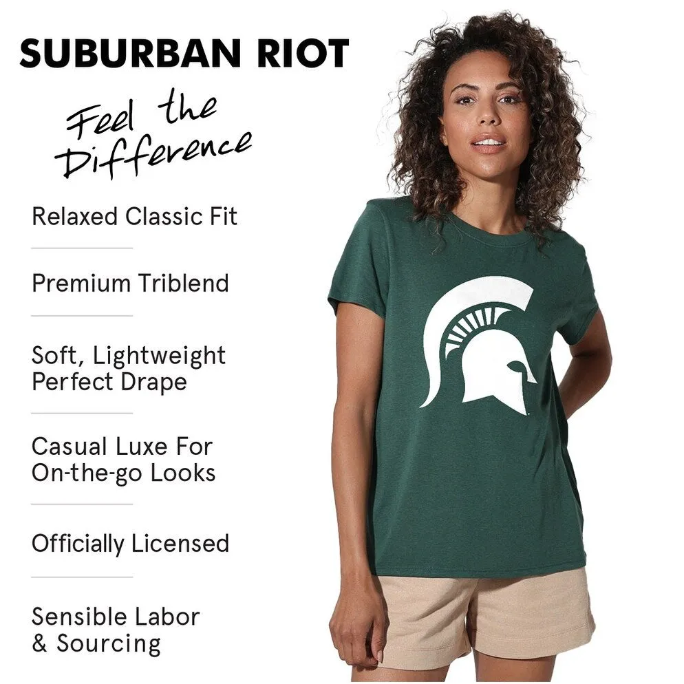 Michigan State University Classic Script Loose Women's Tri-Blend Short Sleeve T-Shirt sold by Zulily product image thumbnail 5