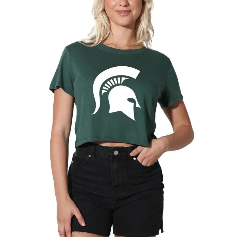 Michigan State University Traditional Women's Short Sleeve Crop Top sold by Zulily