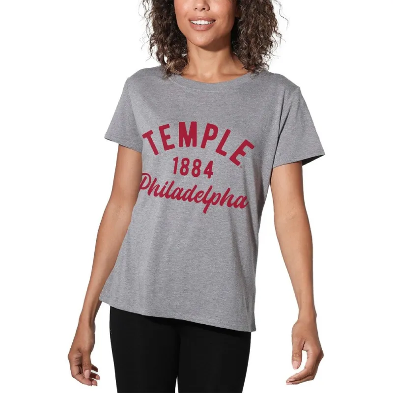 Temple University Classic Script Loose Women's Tri-Blend Short Sleeve T-Shirt sold by Zulily