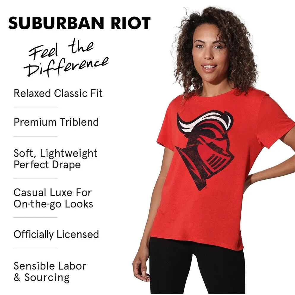 Rutgers University Distressed Primary Logo Loose Women's Tri-Blend Short Sleeve T-Shirt sold by Zulily product image thumbnail 2