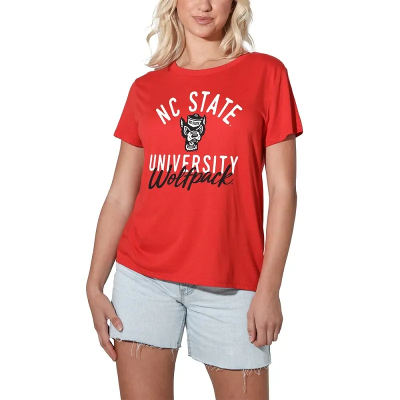 North Carolina State University Classic Script Loose Women's Tri-Blend Short Sleeve T-Shirt sold by Zulily
