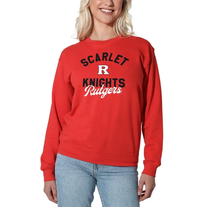 Rutgers University Classic Script Willow Women's Long Sleeve Fleece Sweatshirt sold by Zulily
