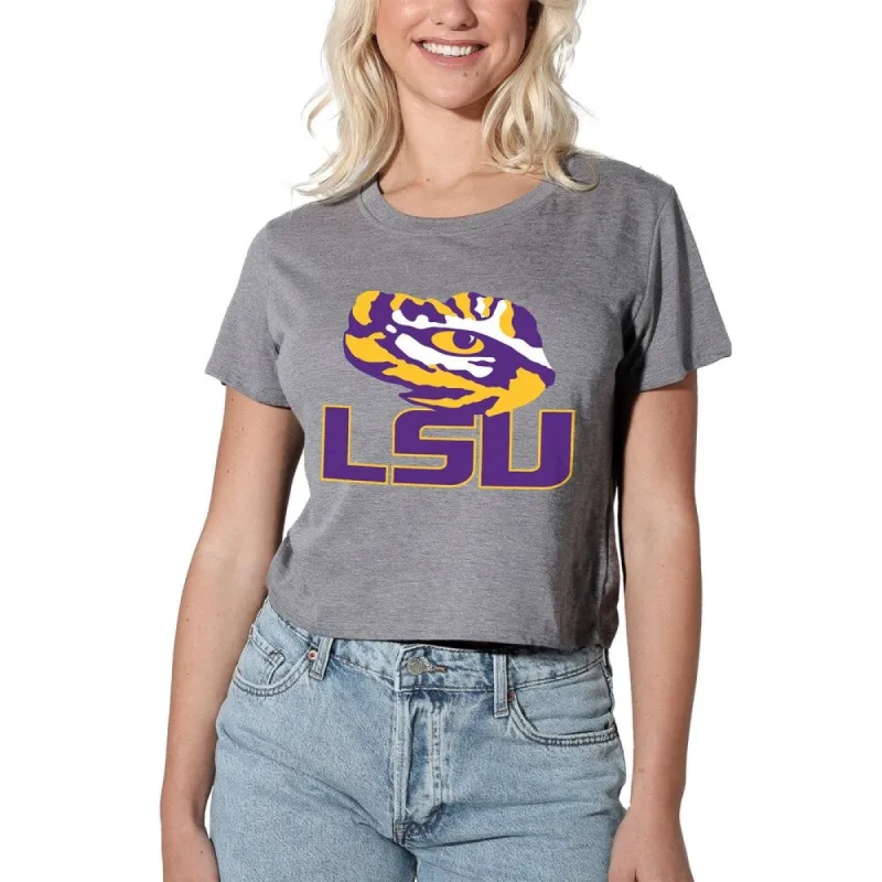 Louisiana State University Traditional Women's Short Sleeve Crop Top sold by Zulily